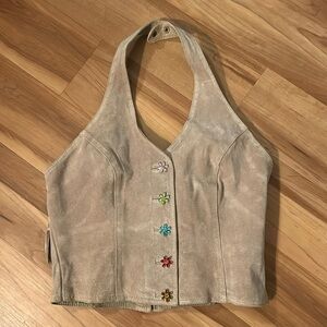 NWT Wilson’s Leather Suede Halter Top